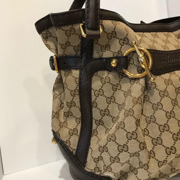 Gucci GG monogrammed canvas and leather handbag - Picture 3 of 16